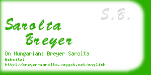 sarolta breyer business card